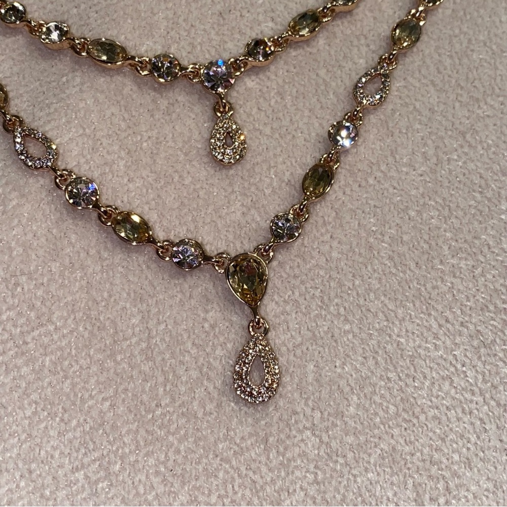 Givenchy rose gold tone with champagne Swarovski crystal necklace - Picture 2 of 16